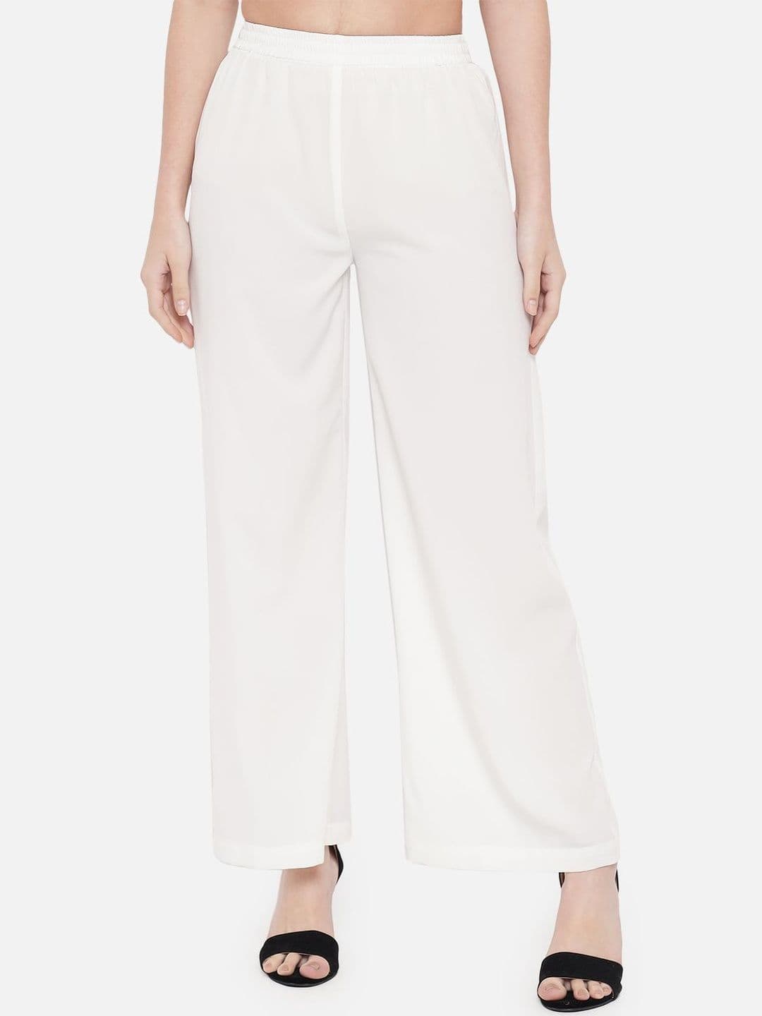 SZN Women Solid Straight Crepe Palazzos - view 1