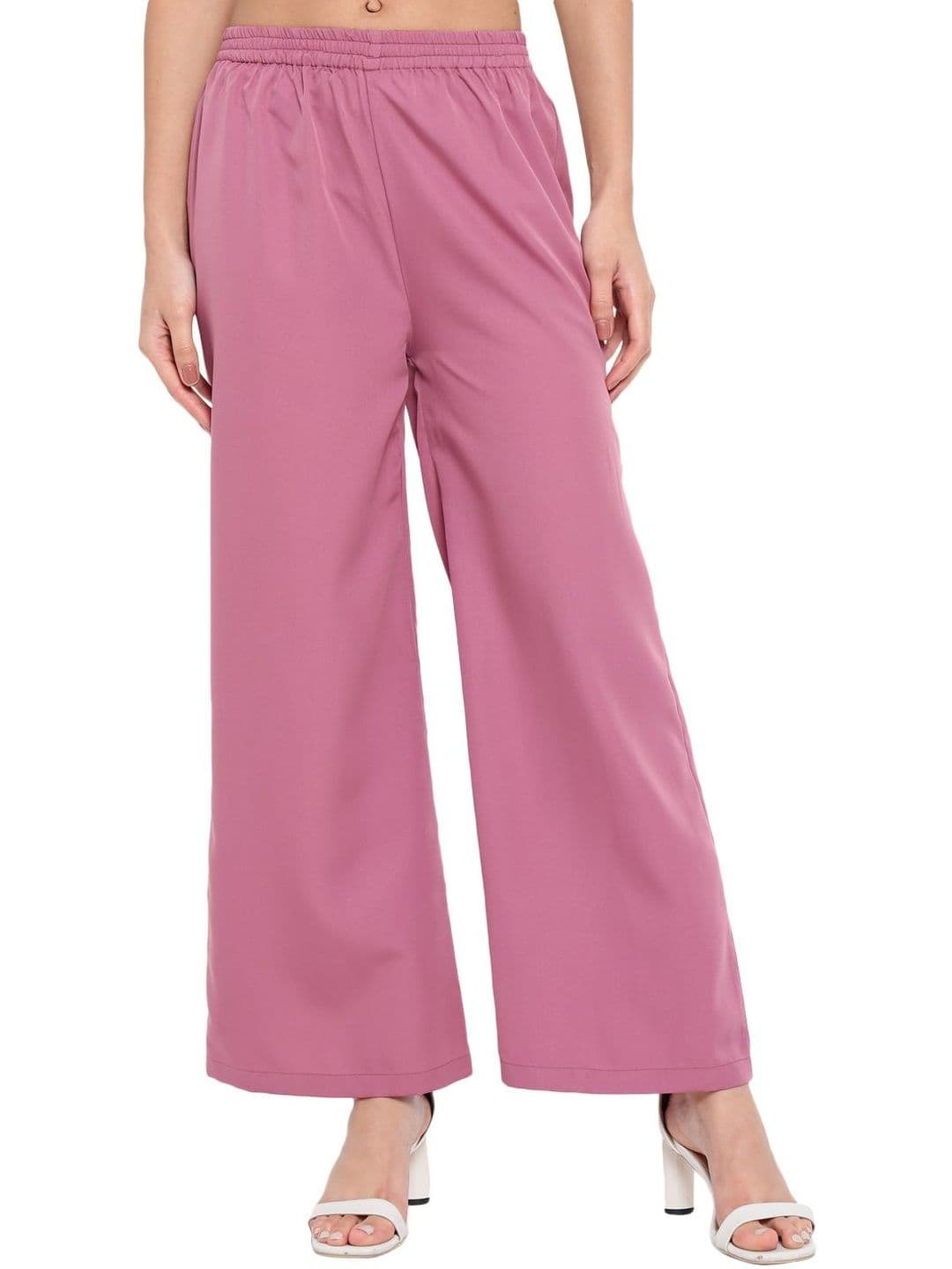 SZN Women Solid Crepe Straight Palazzos - view 1