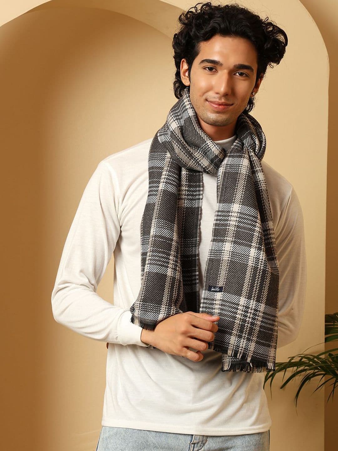 Tweedle Men Checked Woolen Mufflers - view 1