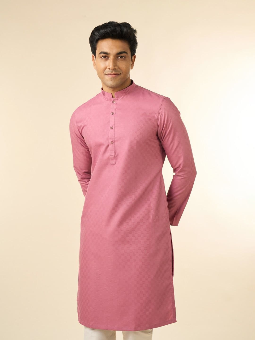 Diwas by Manyavar Woven Design Mandarin Collar Straight - view 1