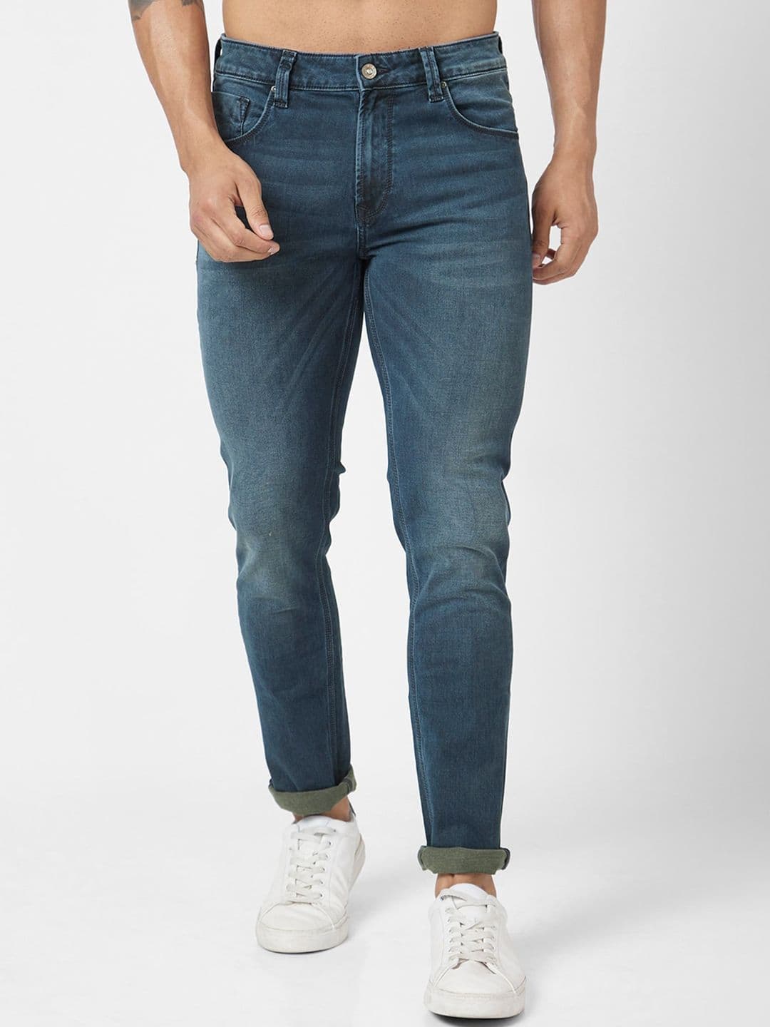 SPYKAR Men Blue Skinny Fit Low-Rise Light Fade Clean Look Stretchable Jeans - view 1
