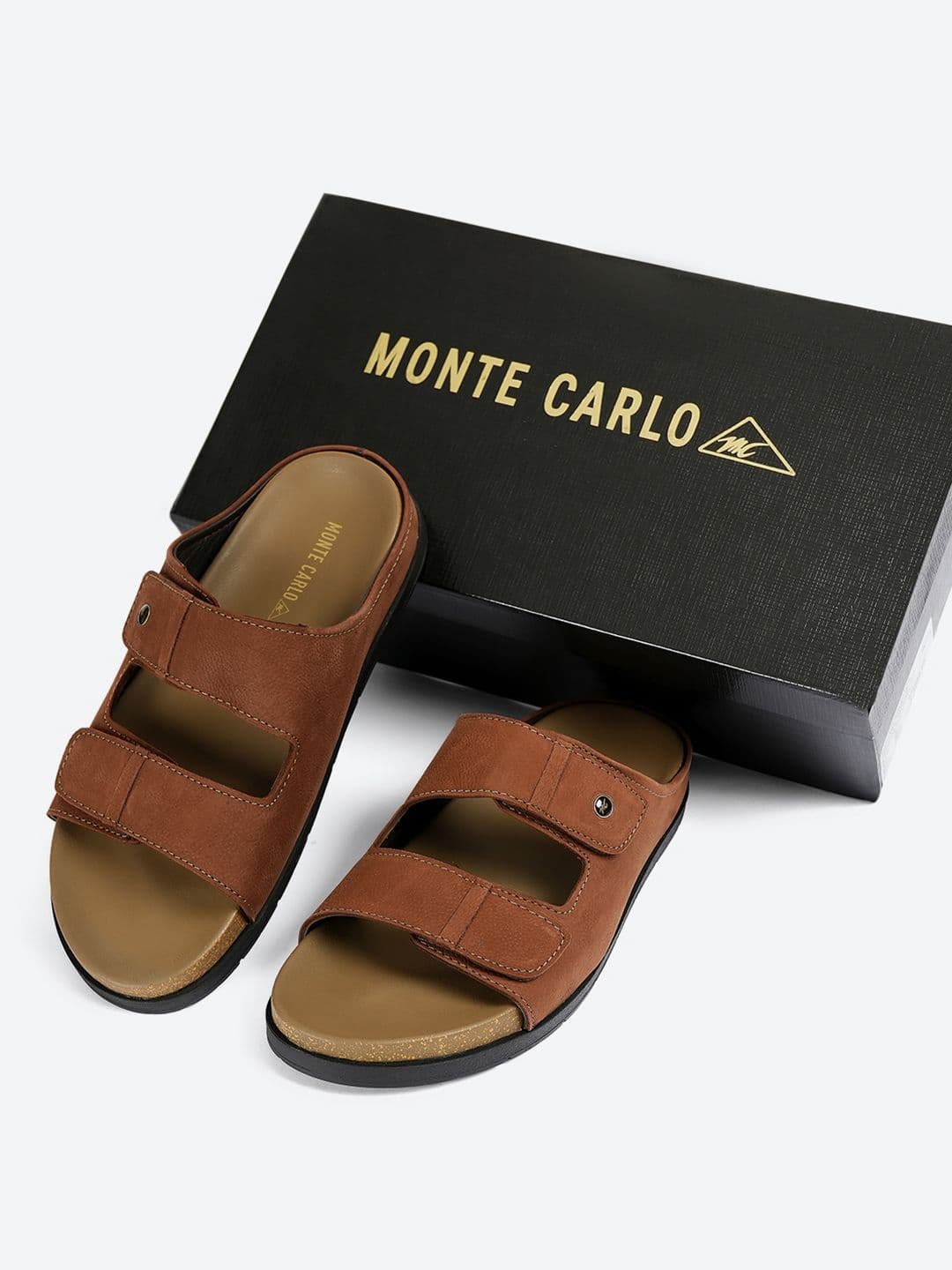 Monte Carlo Cushioned Footbed Slip On Leather Comfort Sandals - view 1