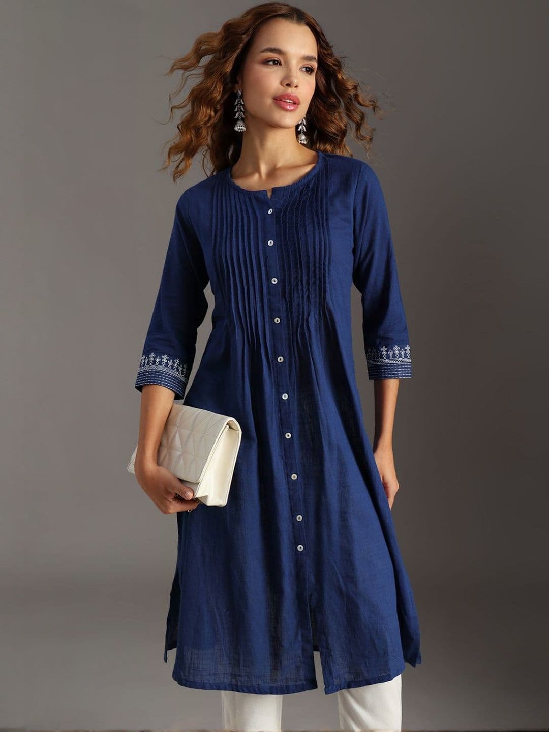 LIMEROAD Women Blue Kurtas - view 1