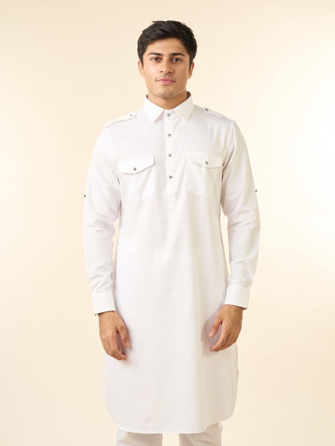 Diwas by Manyavar Men Shirt Collar Cuffed Sleeves Pathani Kurta - view 1