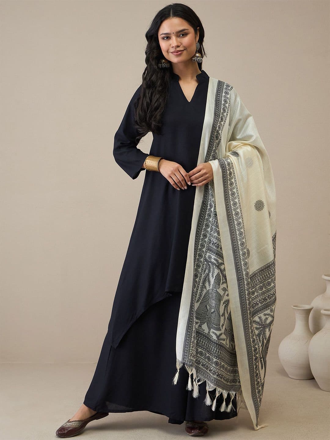 InWeave Floral Printed Tasselled Dupatta - view 1