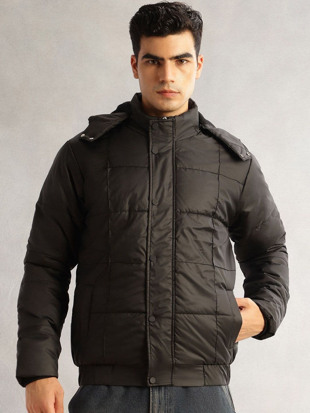 Thomas Scott Men's Hooded Solid Puffer Jacket - view 1