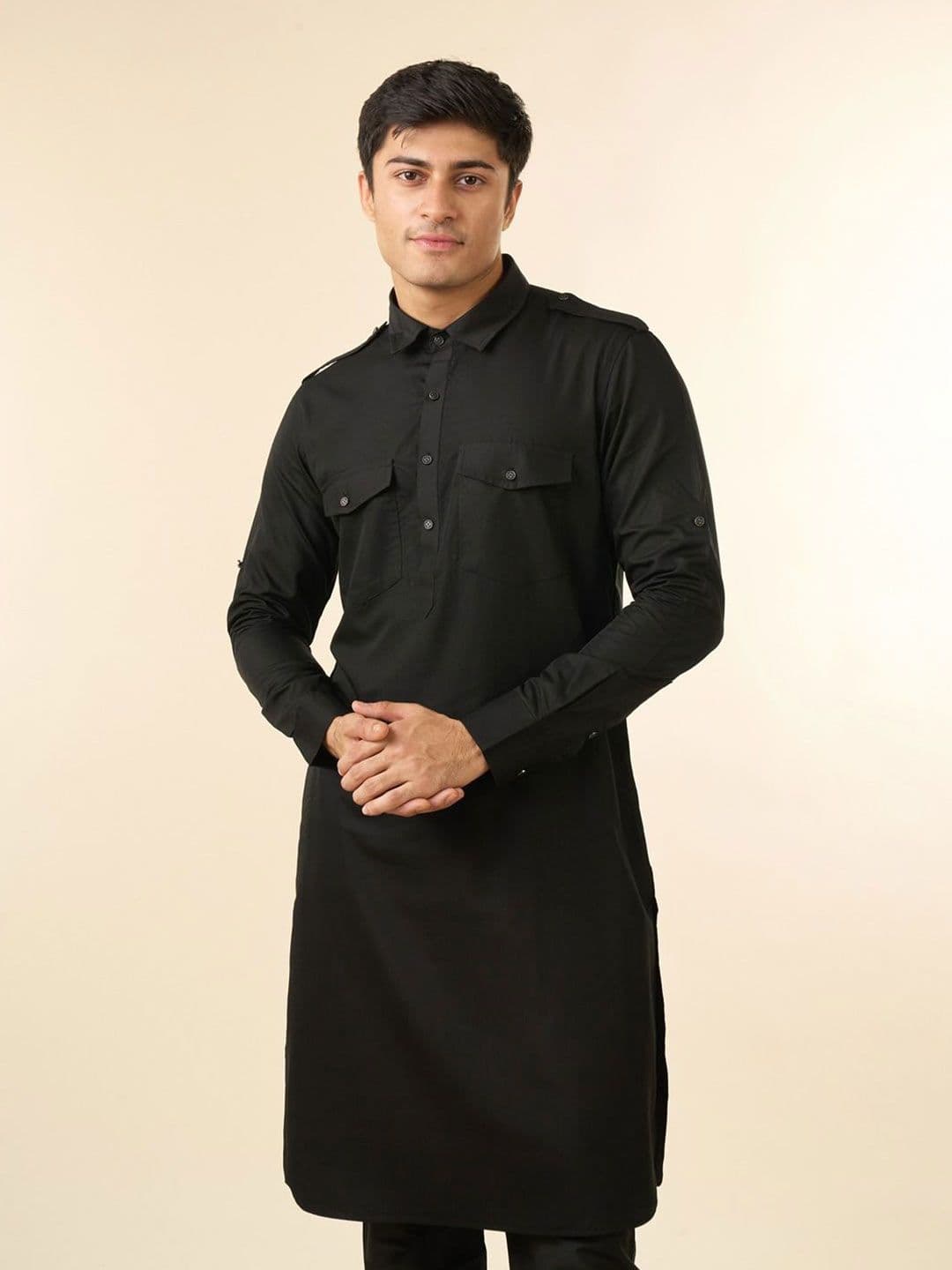 Diwas by Manyavar Men Shirt Collar Pathani Kurta - view 1