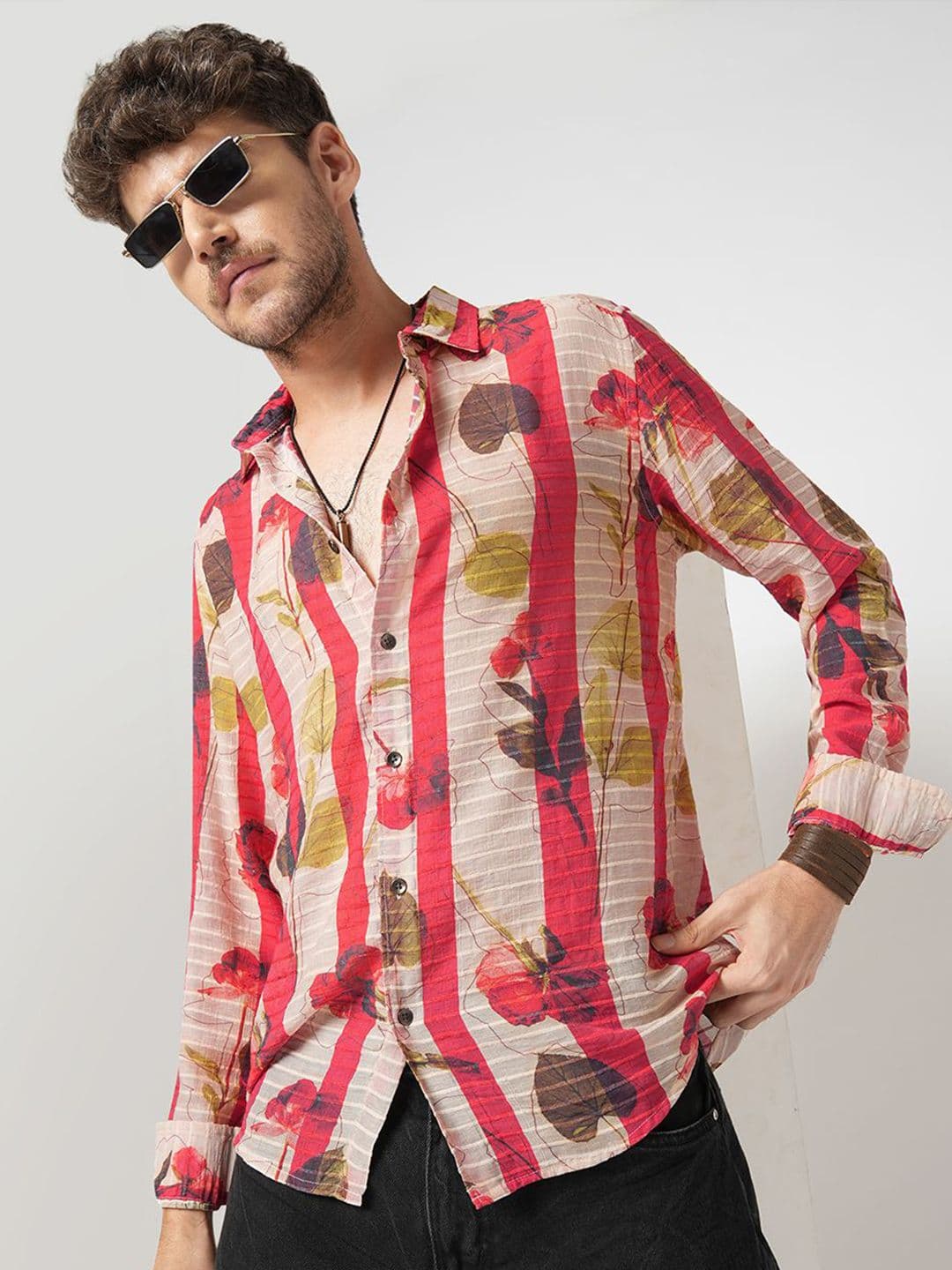 VASTRADO Men Classic Fit Floral Printed Spread Collar Casual Shirt - view 1