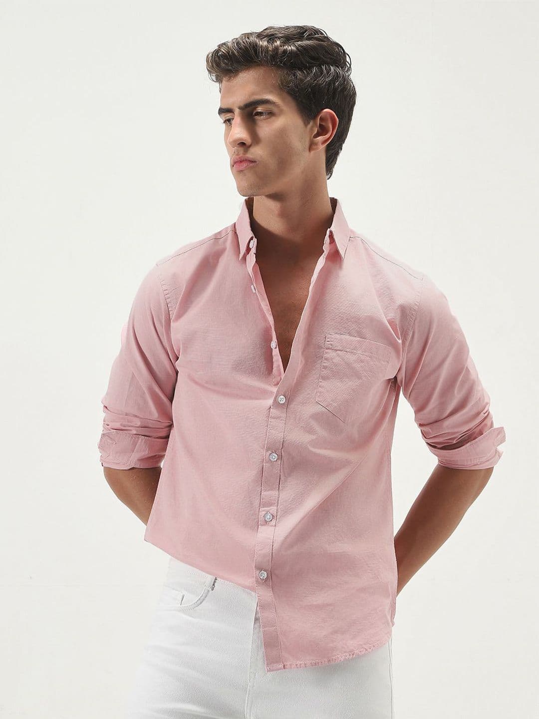Urbano Fashion Men Solid Full Sleeves Regular Fit Spread Collar Pure Cotton Casual Shirt - view 1