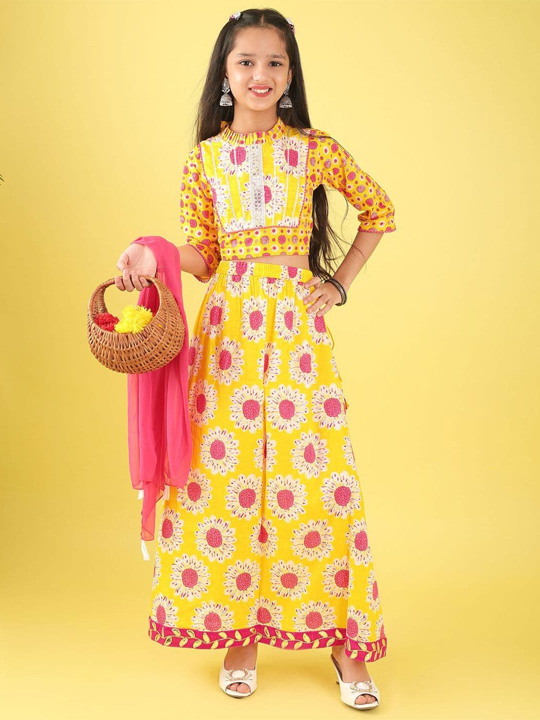 BAESD Girls Printed Ready to Wear Lehenga & Blouse With Dupatta - view 1