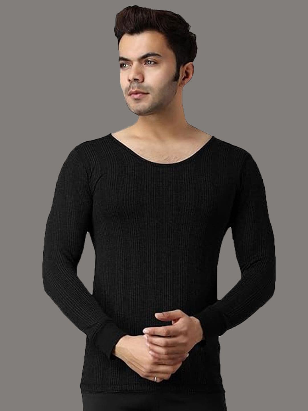 FF Men Round Neck Ribbed Thermal Tops - view 1