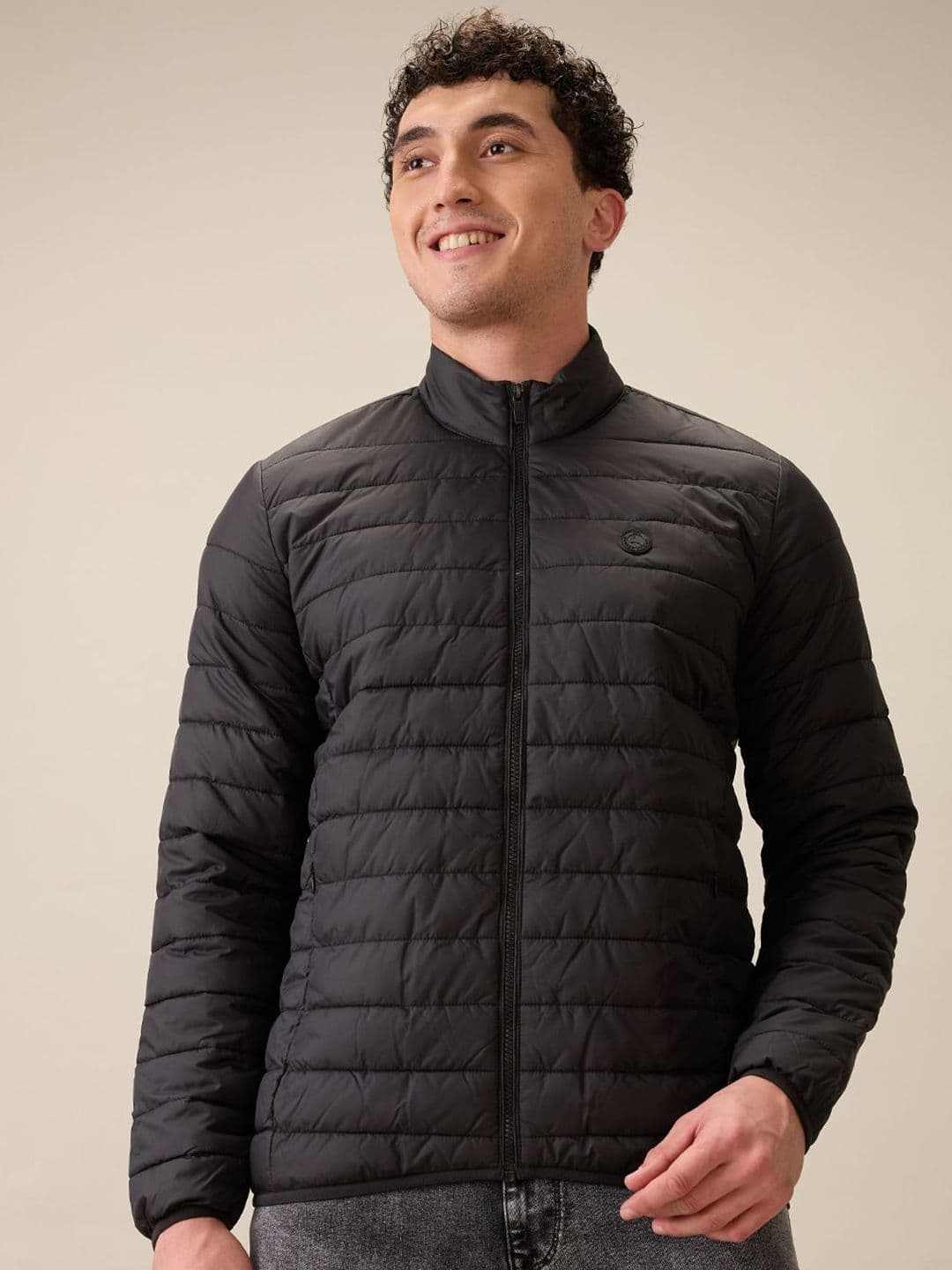 Parx Men Mock Collar Solid Padded Jacket - view 1