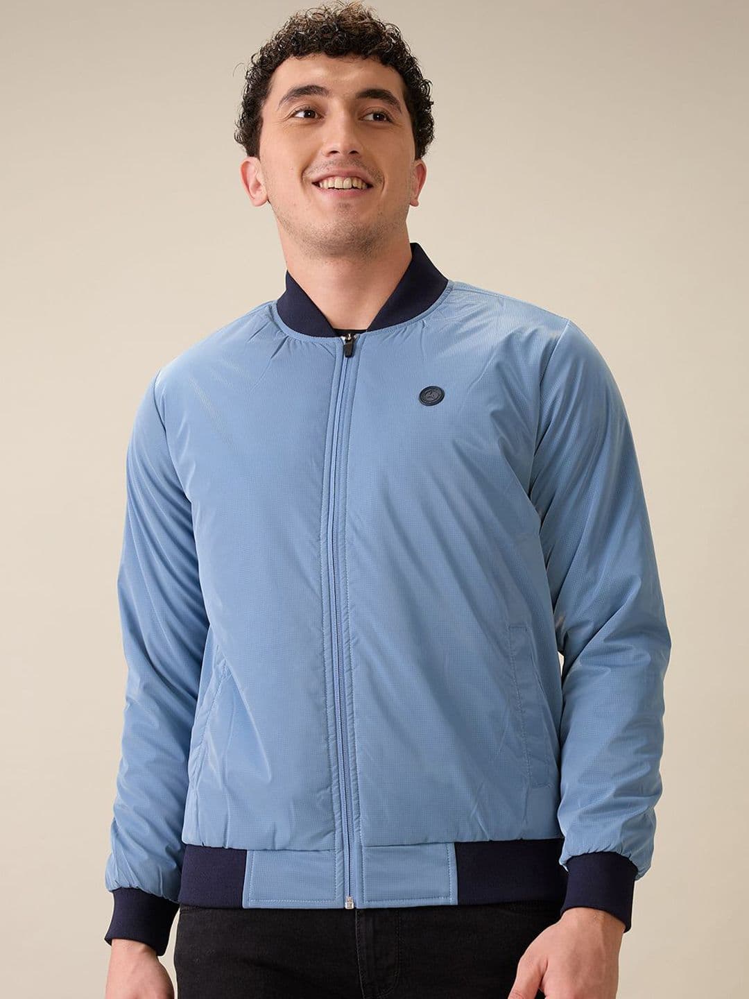 Parx Men Stand Collar Solid Bomber Jacket - view 1