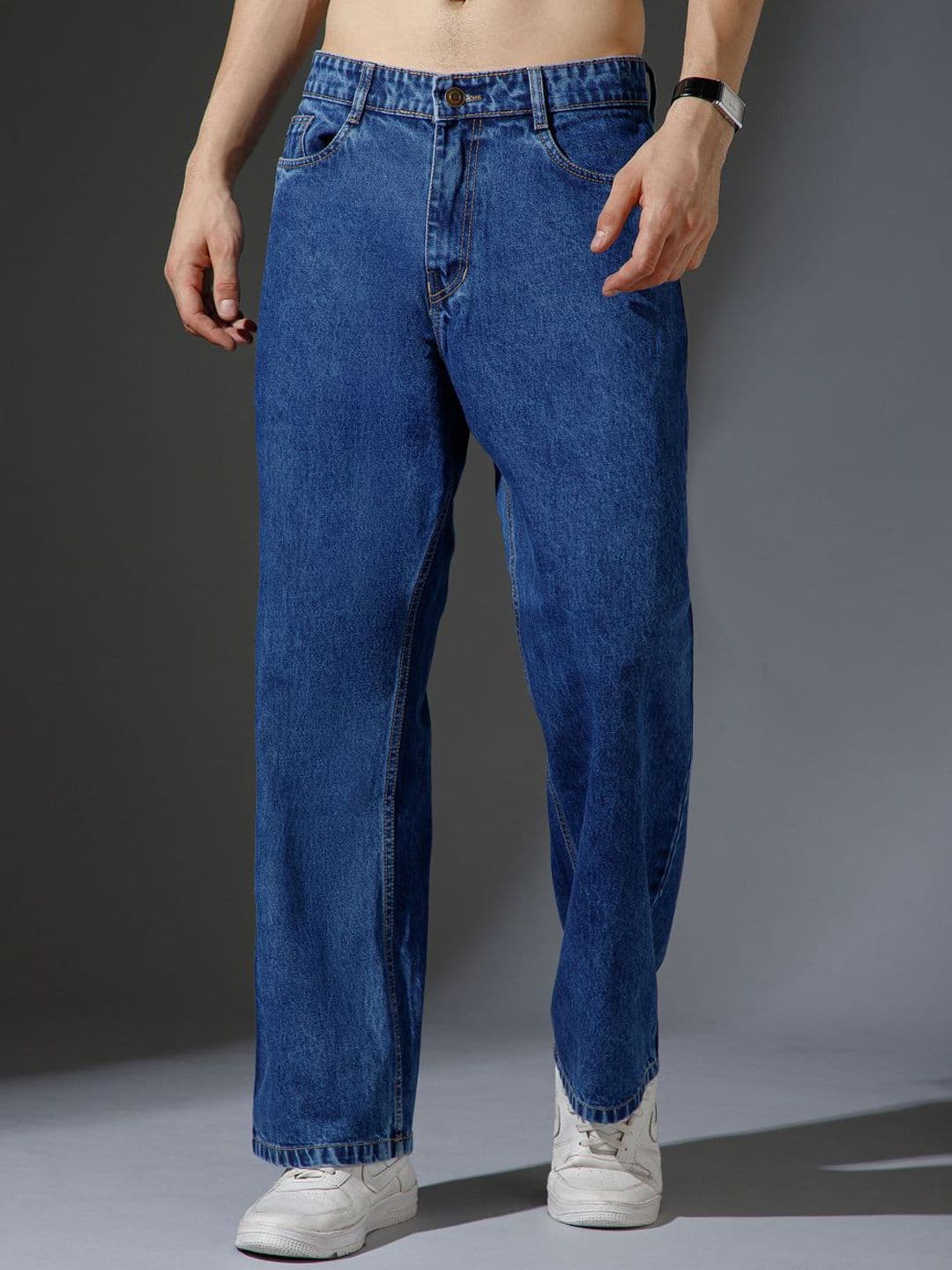 R.Code by The Roadster Life Co. Men Baggy Fit Mid-Rise Jeans - view 1