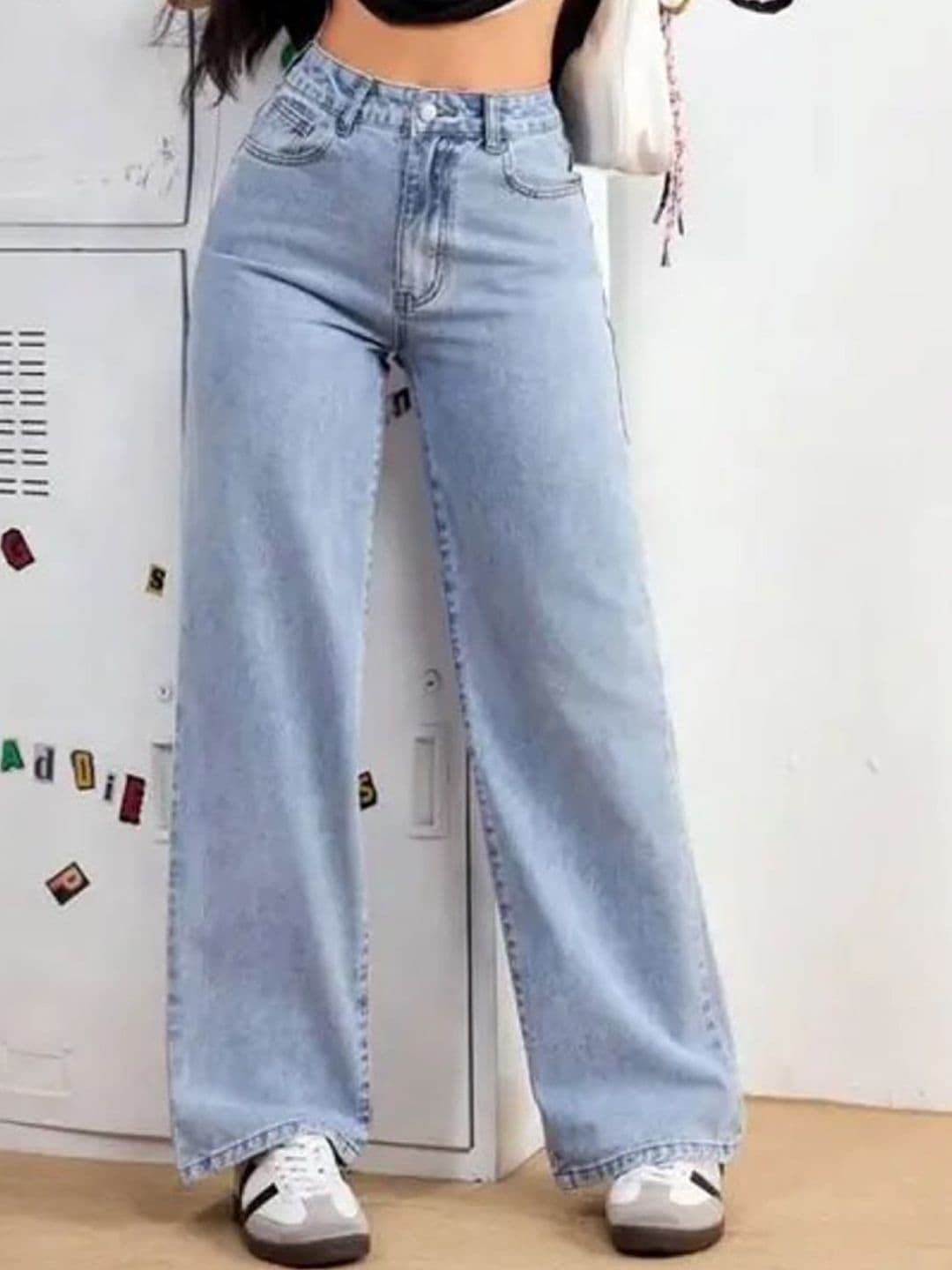 VK FASHION Women Jean Wide Leg High-Rise Light Fade Stretchable Jeans - view 1