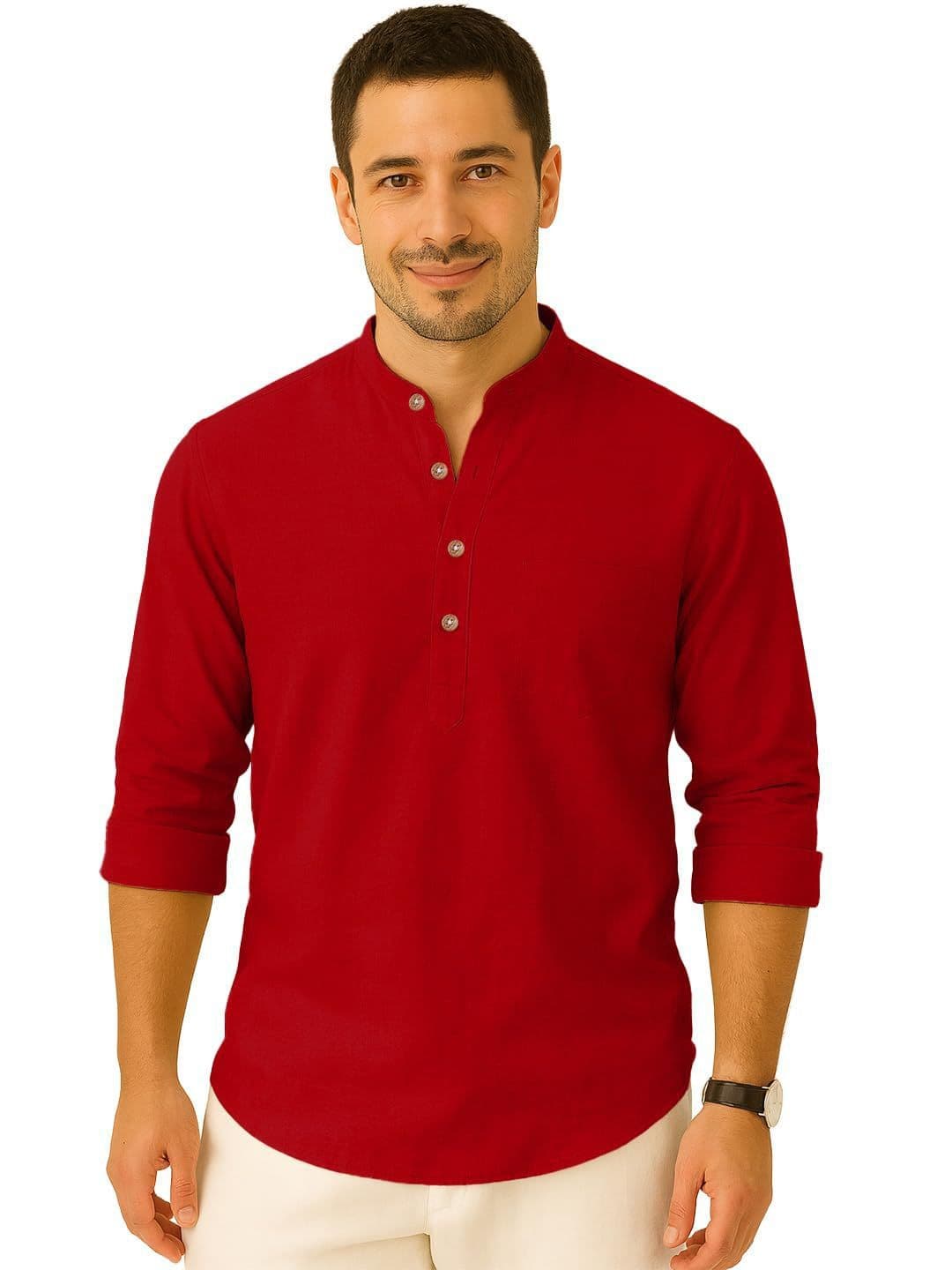 Yugnik Mandarin Collar Long Sleeves Kurta - view 1