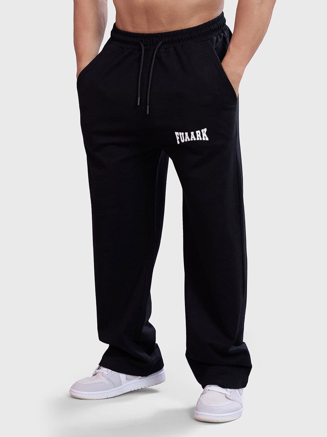 FUAARK Men Typography Printed Straight Oversized Cotton Track Pants - view 1