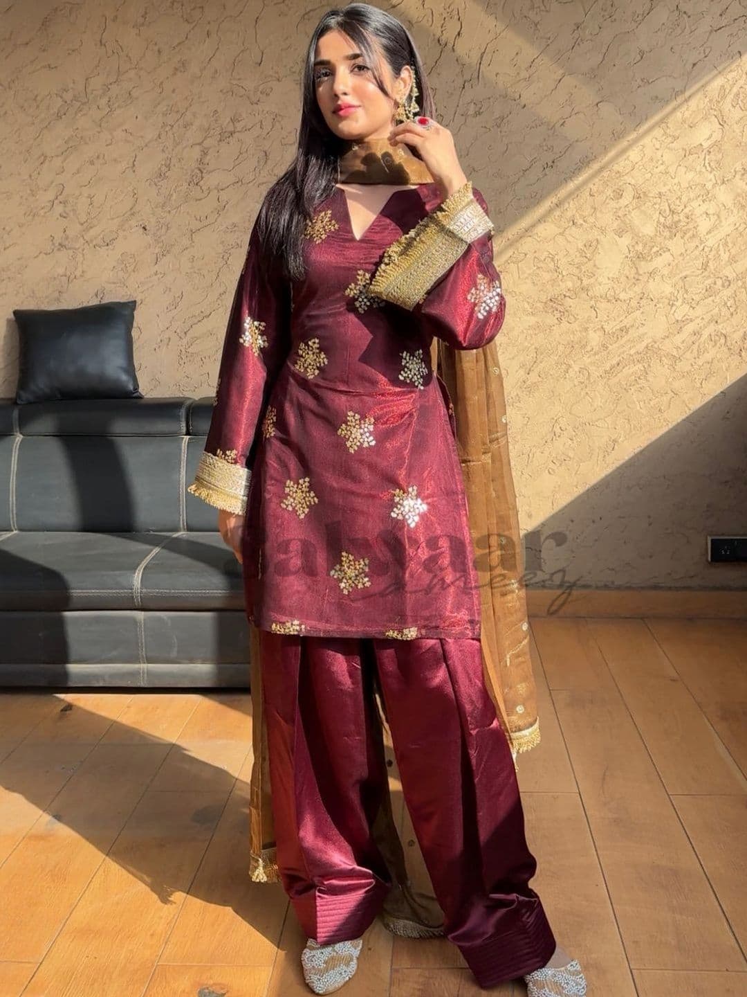 Varsha Fashion Women Ethnic Motifs Embroidered Sequinned Kurta With Patiala & Dupatta - view 1
