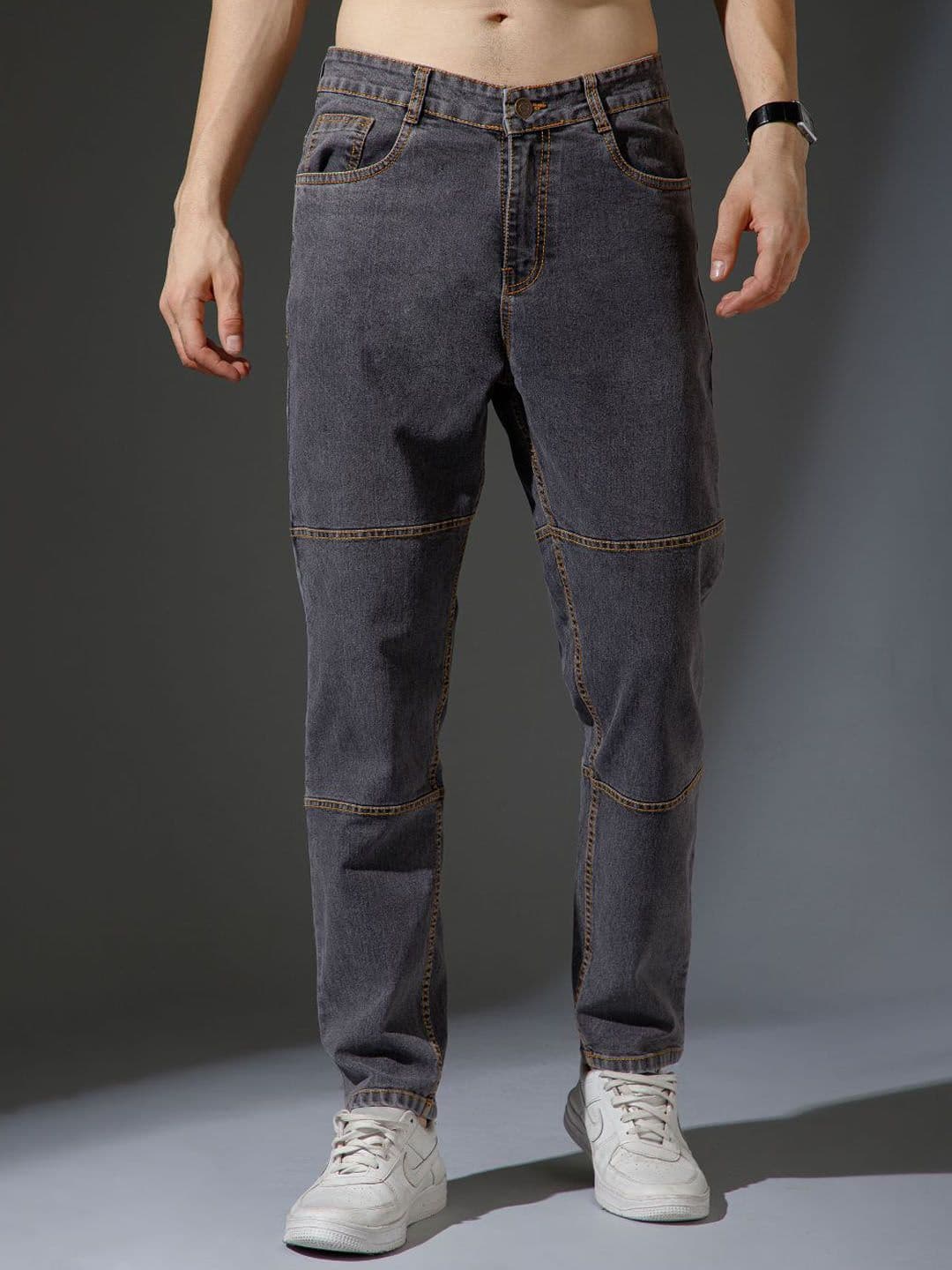 R.Code by The Roadster Life Co. Men Straight Fit Mid-Rise Panel Detailed Stretchable Jeans - view 1