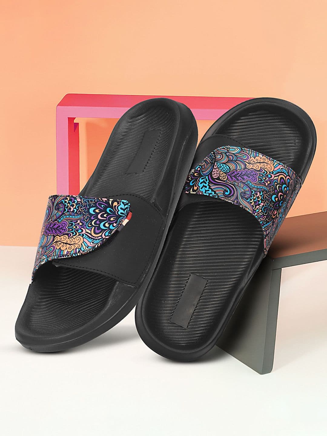 PERY PAO Men Printed Synthetic EVA Sliders - view 1