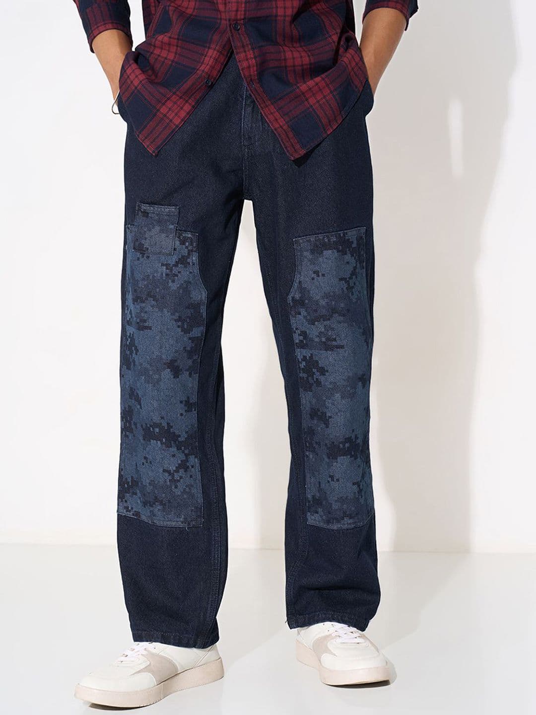 SF JEANS by Pantaloons Men Relaxed Fit Mid-Rise Printed Stretchable Regular Jeans - view 1
