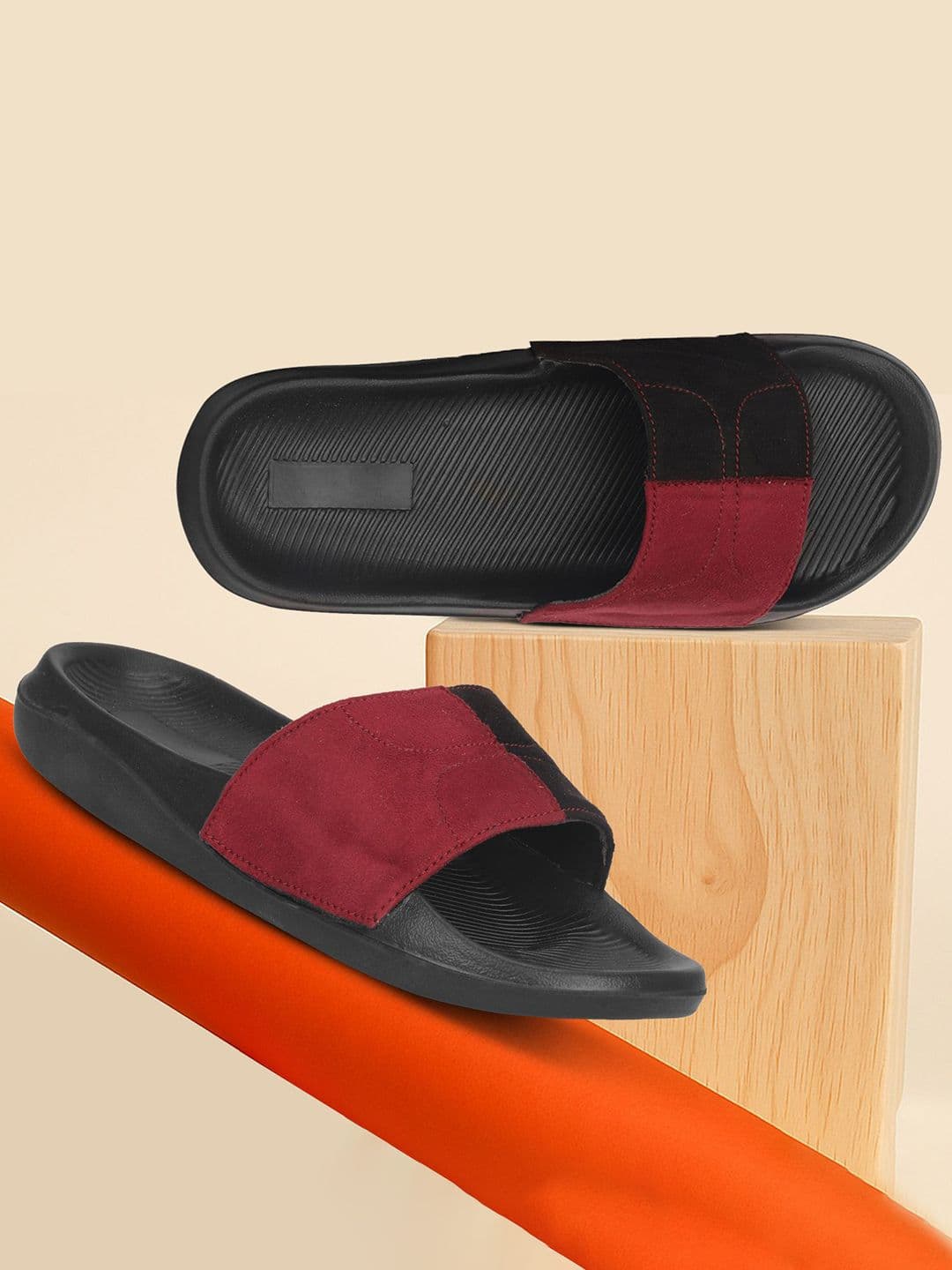 PERY PAO Men Colourblocked Sliders Flip Flops - view 1
