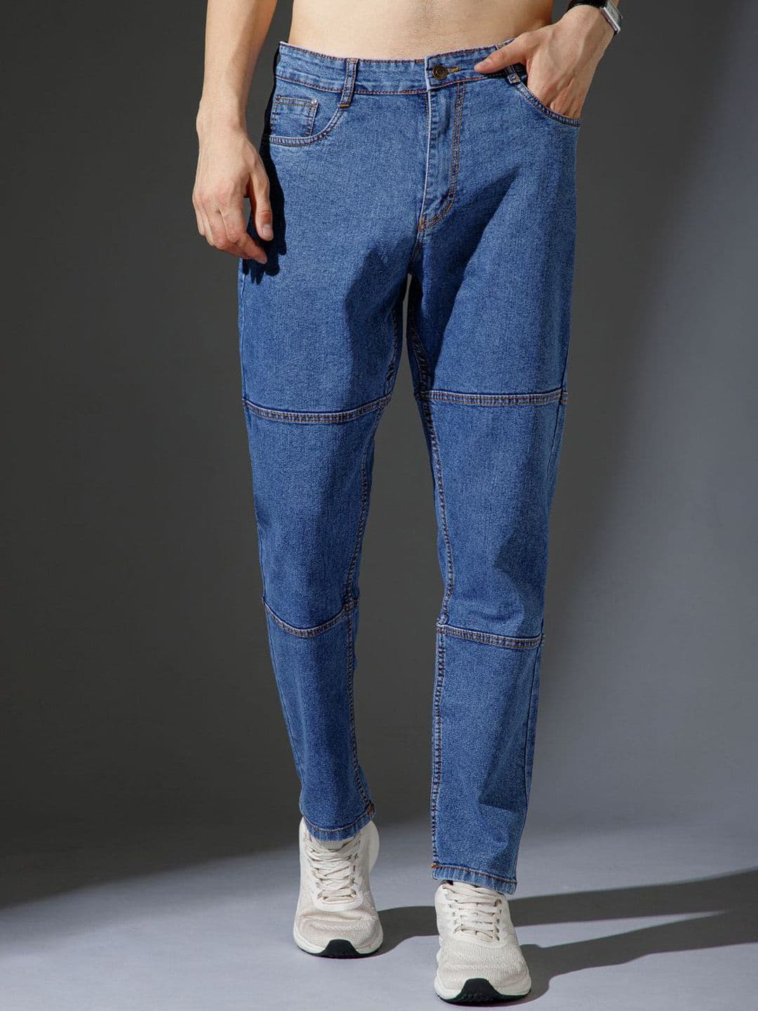 R.Code by The Roadster Life Co. Men Straight Fit Mid-Rise Stretchable Jeans - view 1