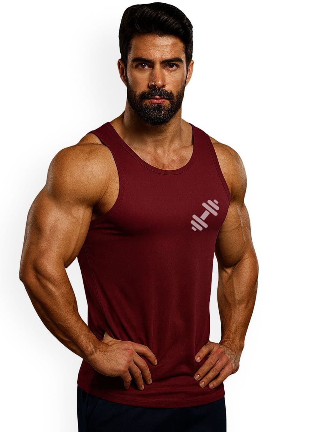 3Colors Gymrat Printed Scoop Neck Breathable Dri-Fit Gym Vest - view 1