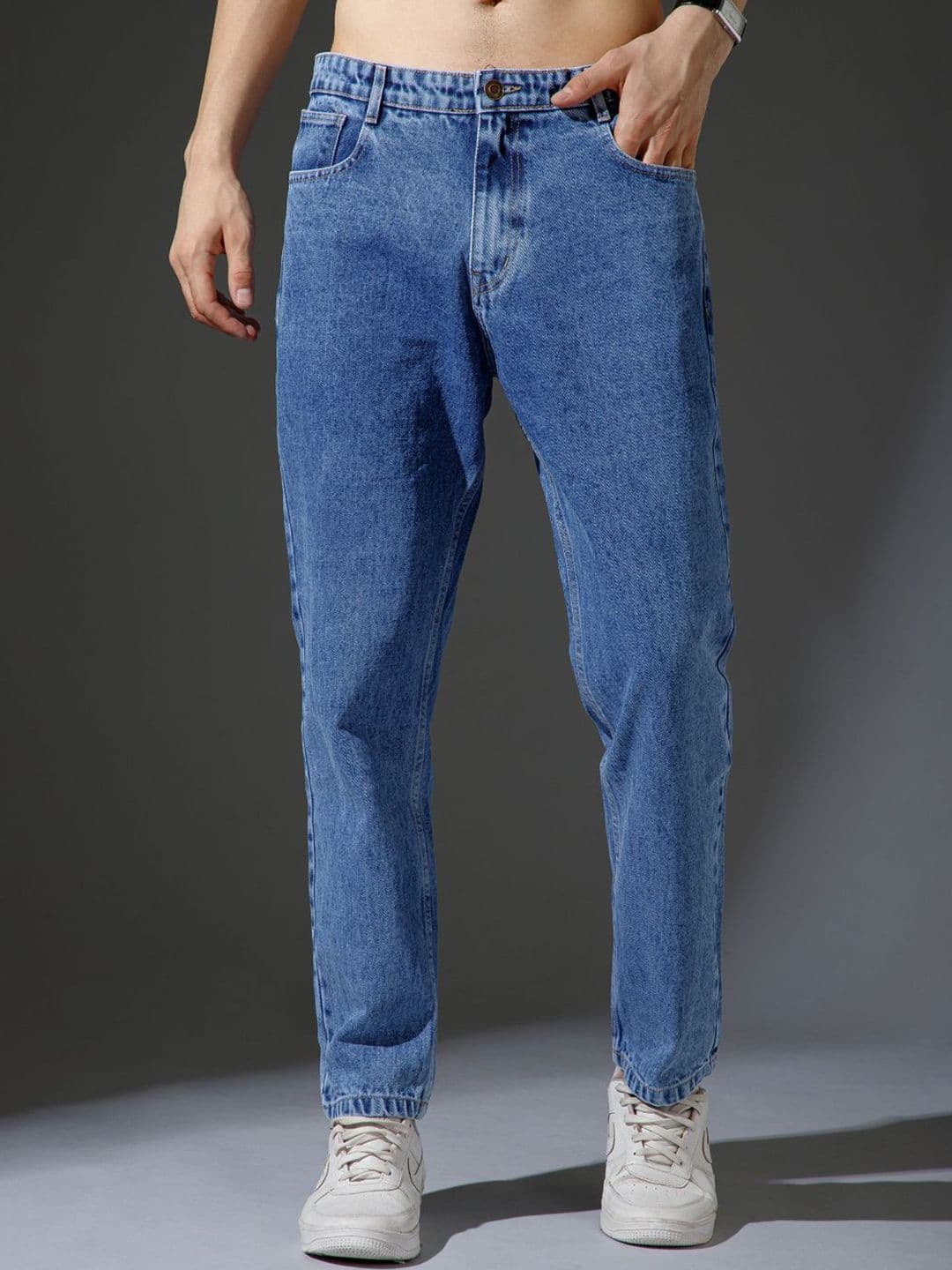 R.Code by The Roadster Life Co. Men Straight Fit Mid-Rise Light Fade Jeans - view 1