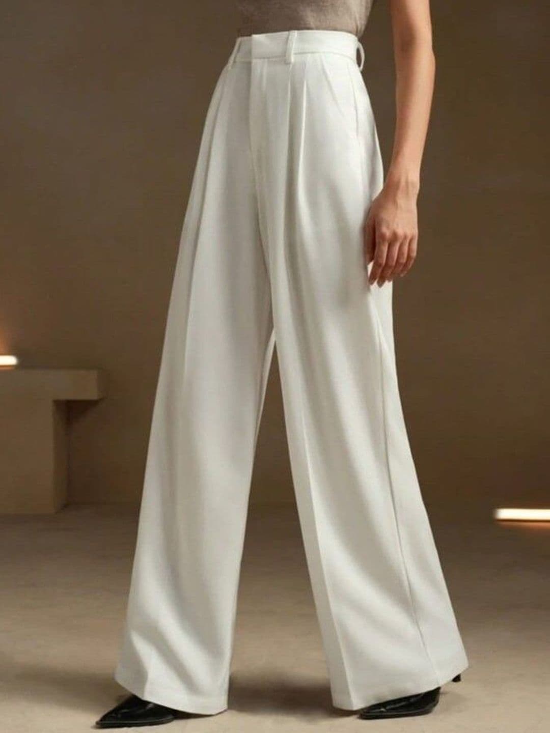Next One Women Smart Loose Fit High-Rise Pleated Korean Pants - view 1
