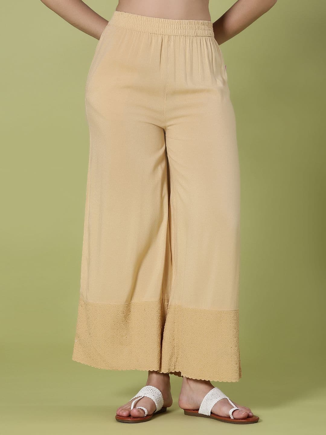 V-Mart Floral Embroidered Palazzos - view 1