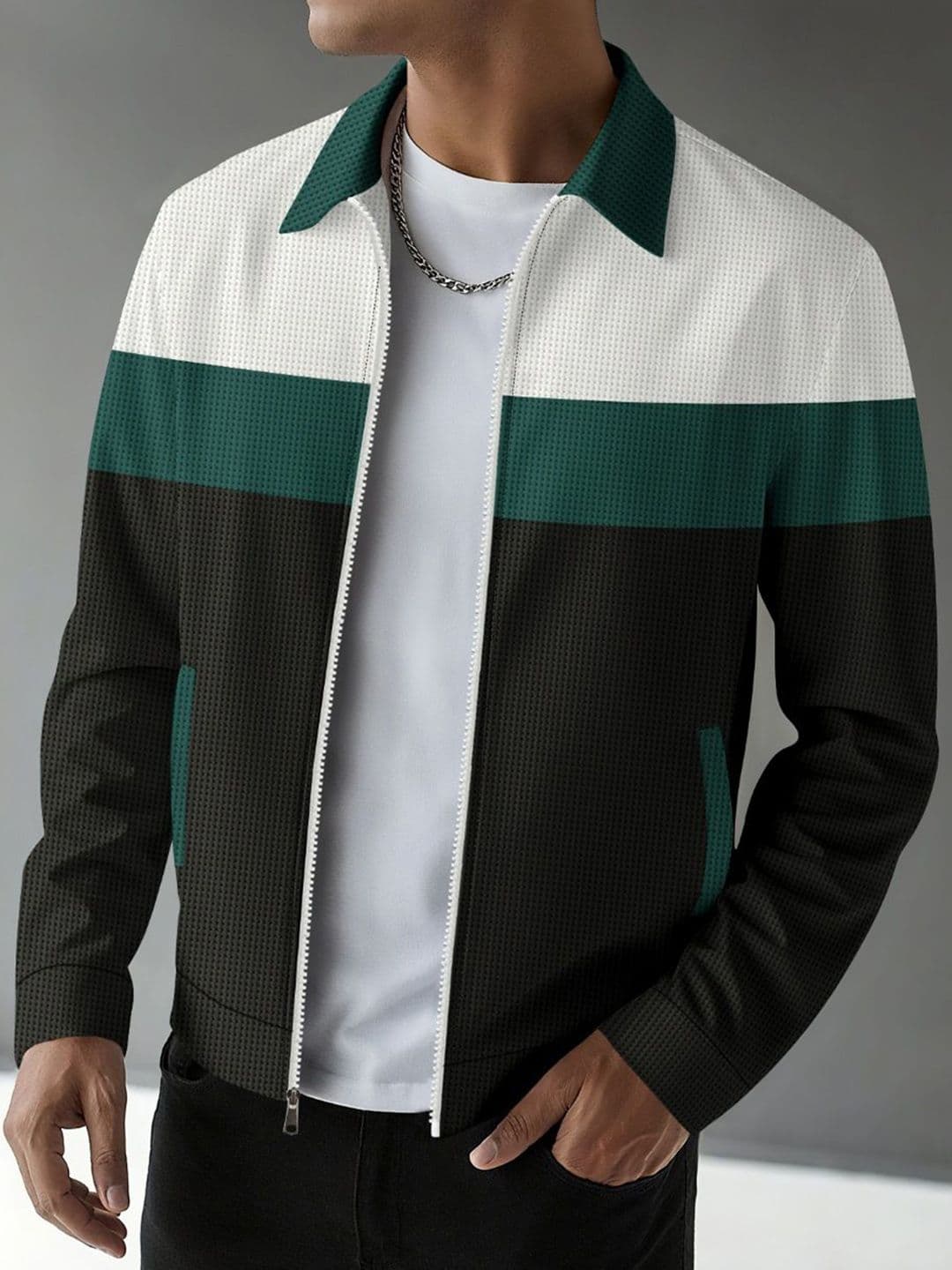 StyleCast x Revolte Men Colourblocked Open Front Jacket - view 1