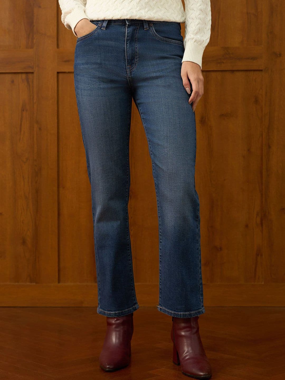 U.S. Polo Assn. Women Straight Fit High Rise Light Fade Stretchable Jeans - view 1