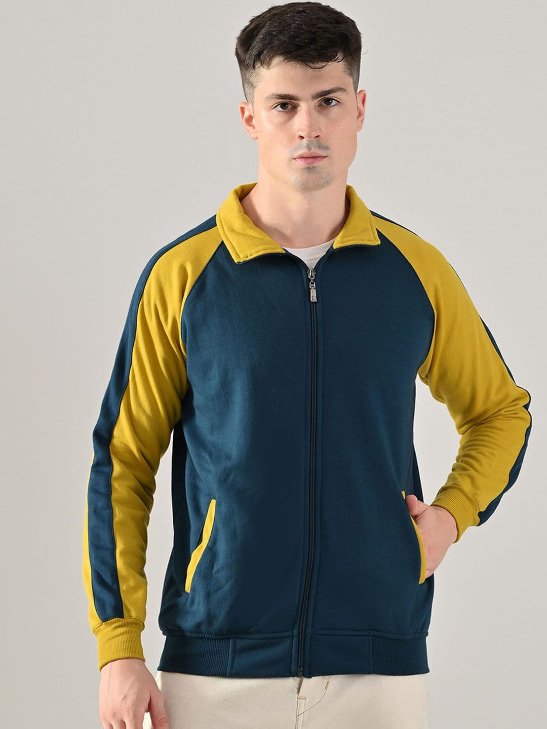 BAESD Fleece Stand Collar Lightweight Open Front Jacket With Embroidered - view 1