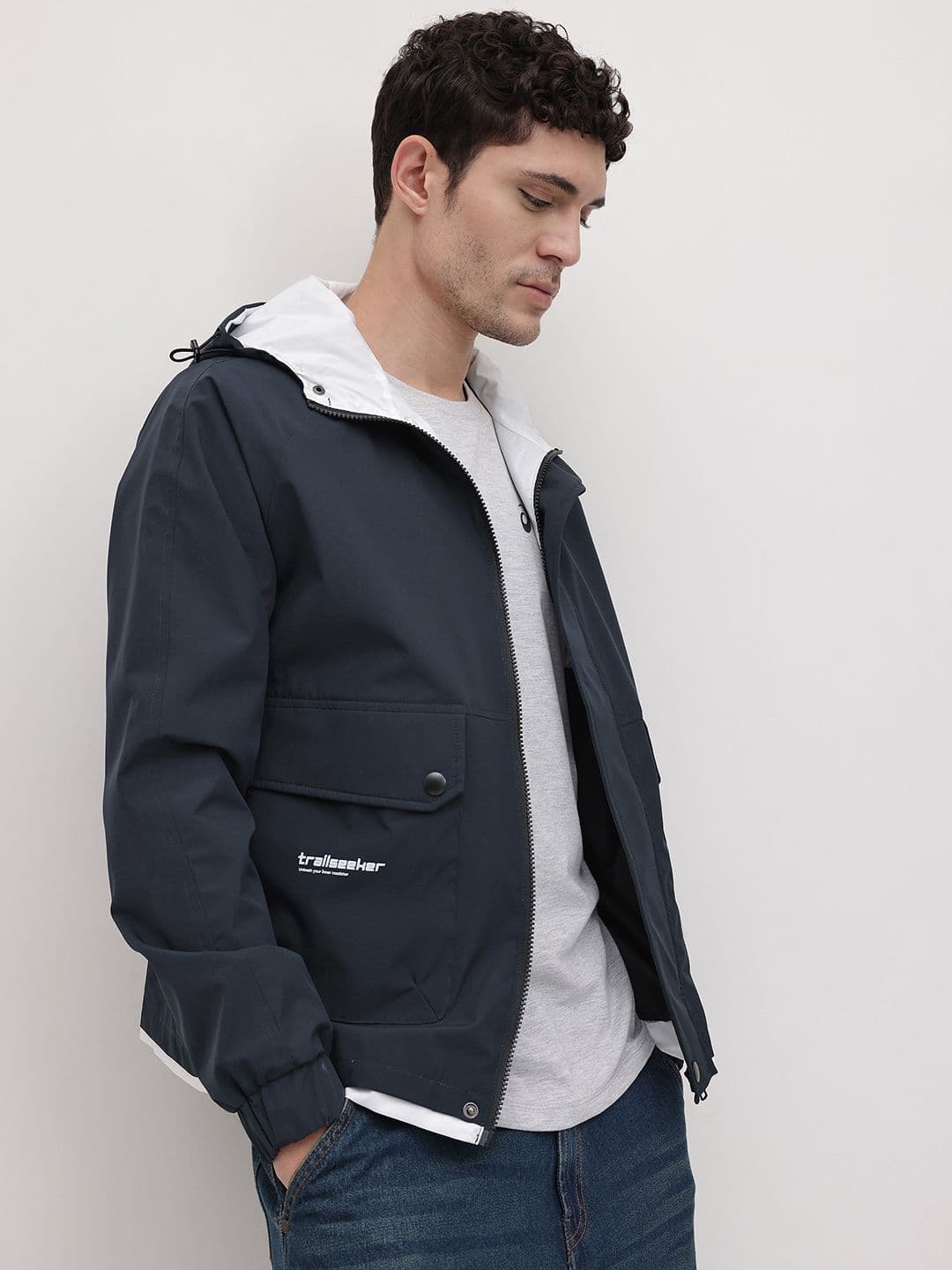 The Roadster Life Co. Contrast Panel Hooded Tailored Jacket
