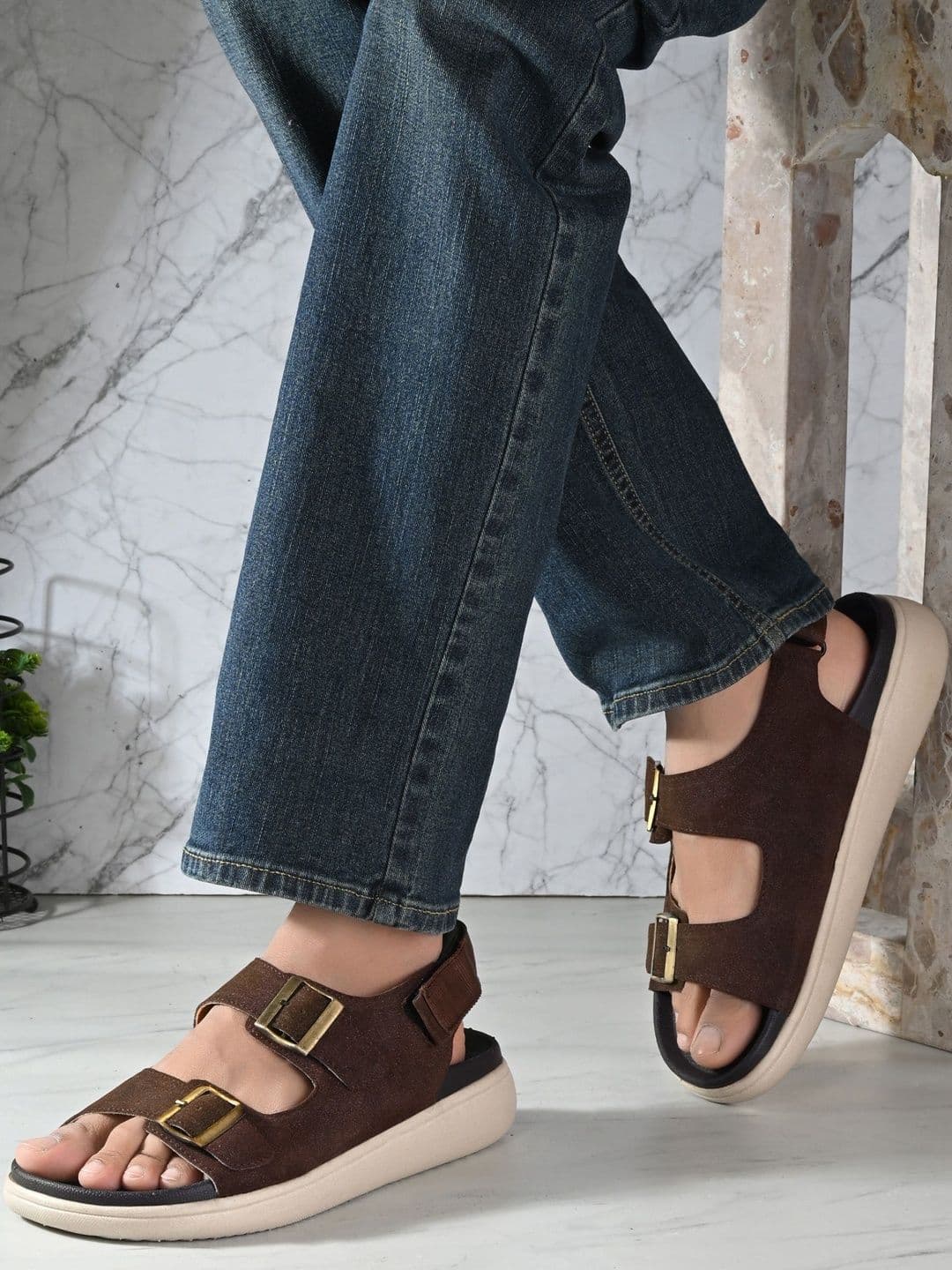Roadster Men Synthetic Suede Comfort Sandals - view 1