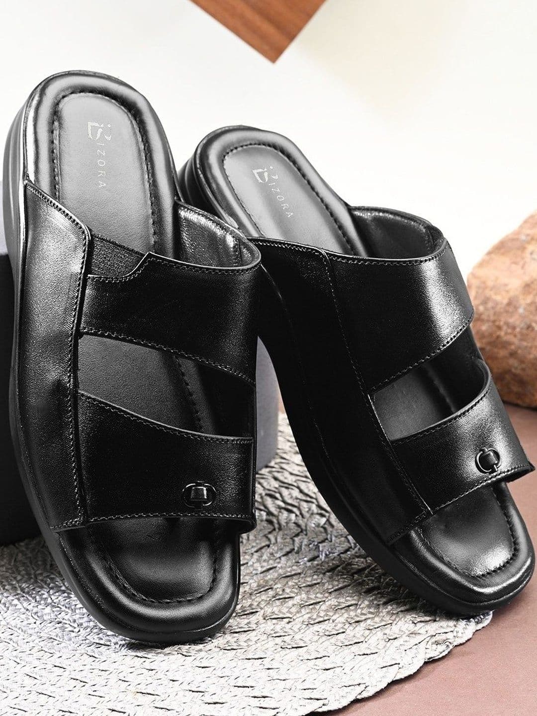 BIZORA Men Leather Comfort Sandals - view 1