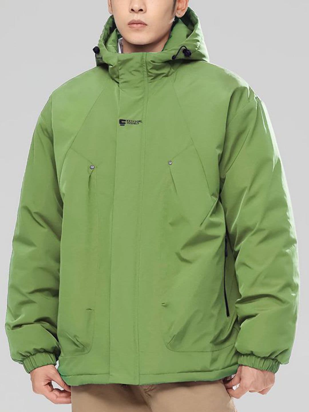 StyleCast x Revolte Men's Green Solid Hooded Padded Jacket - view 1