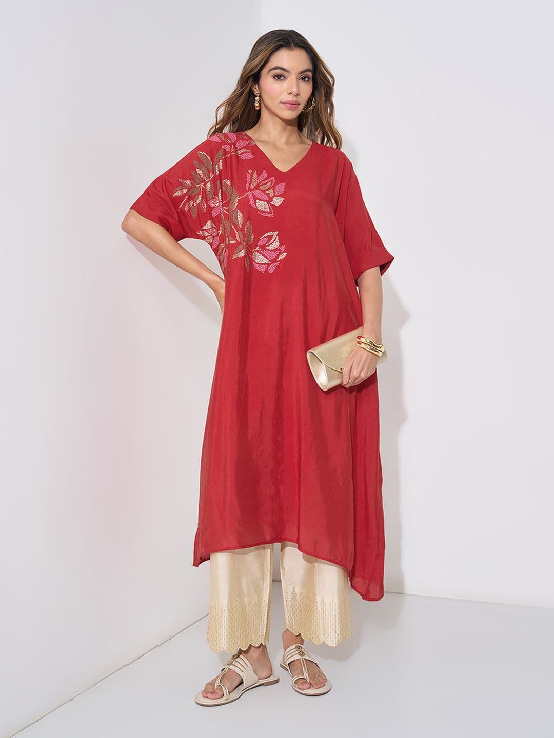 RANGMANCH BY PANTALOONS Women Floral Printed Festive Straight Kurta - view 1
