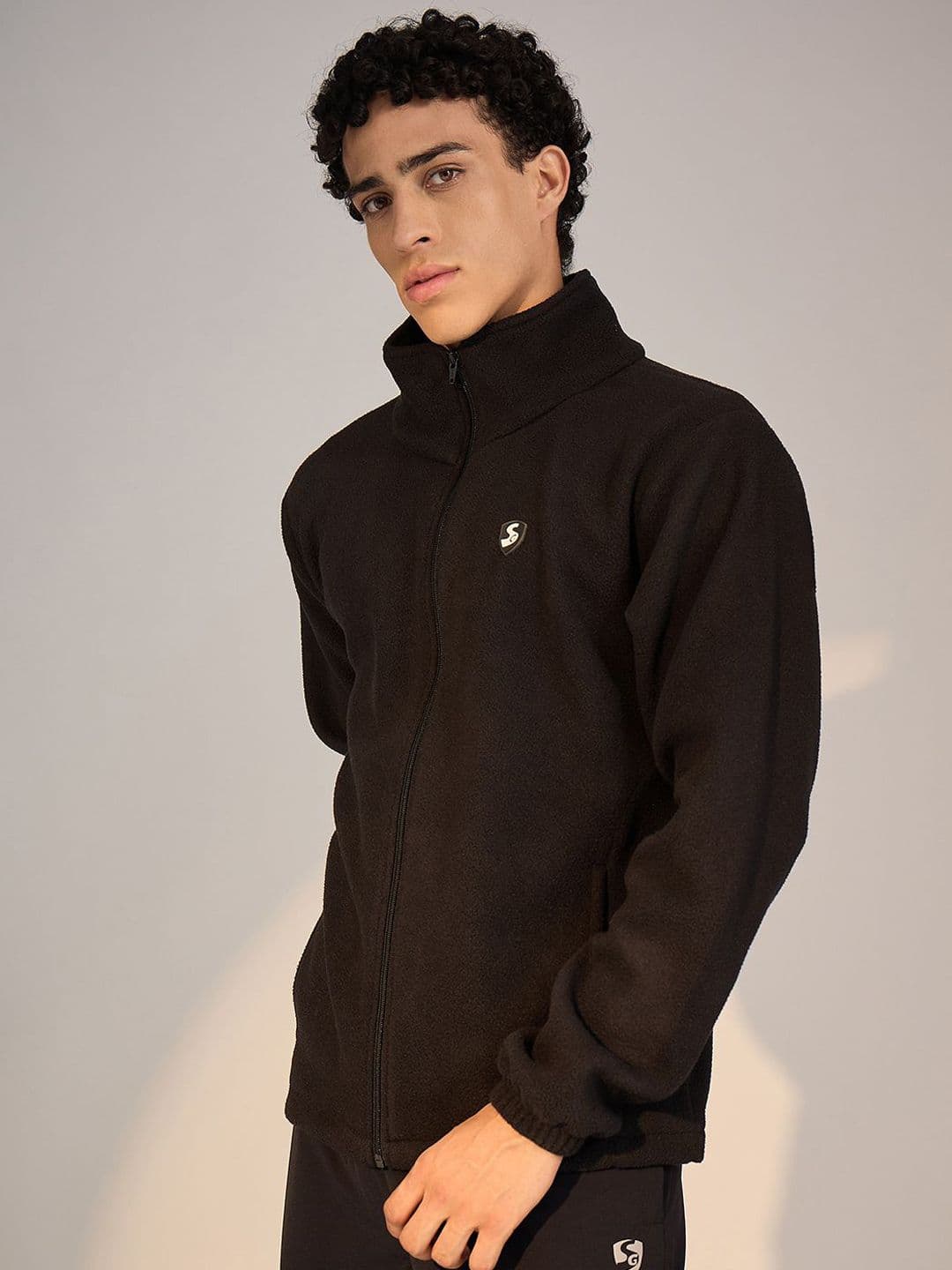 SG Men Stand Collar Solid Sporty Jacket - view 1