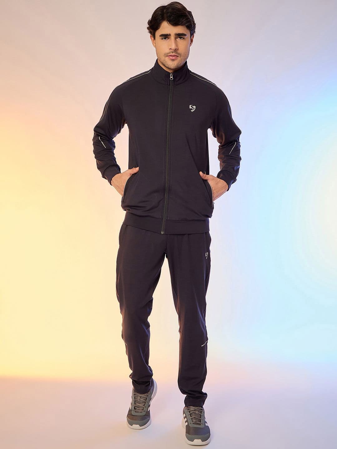 SG Men Stand Collar Solid Bomber Jacket - view 1