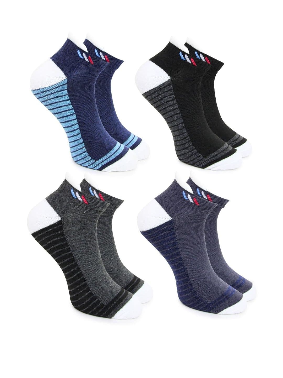 NESKA MODA Men Set of 4 Shoe Liners Cotton Socks - view 1
