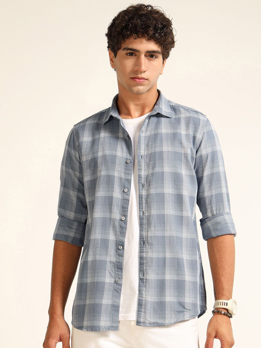 THE BEETEL HOUSE Men Classic Fit Checked Spread Collar Pure Cotton Casual Shirt - view 1