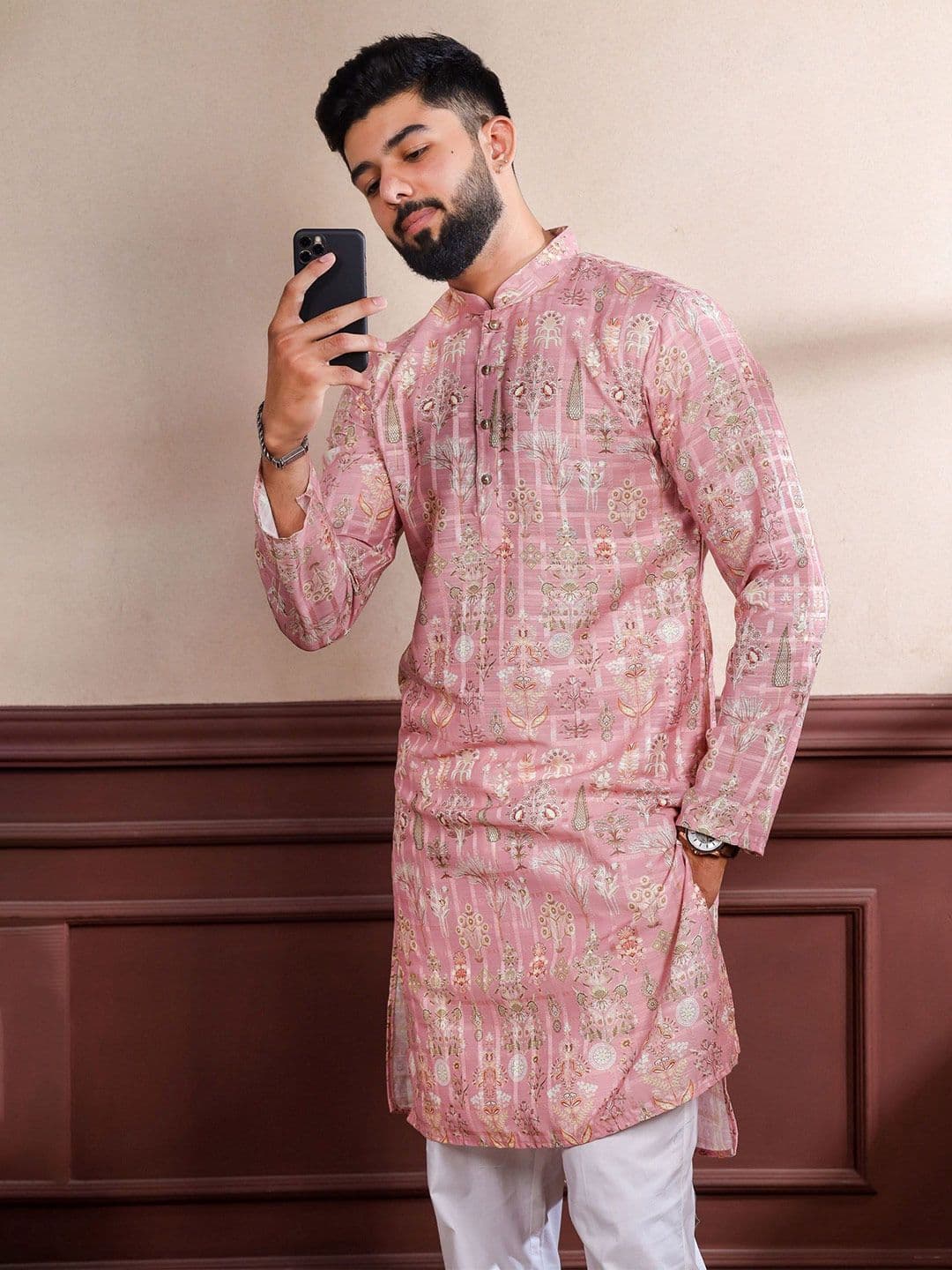 Koshin Men Ethnic Motifs Printed Straight Kurta - view 1