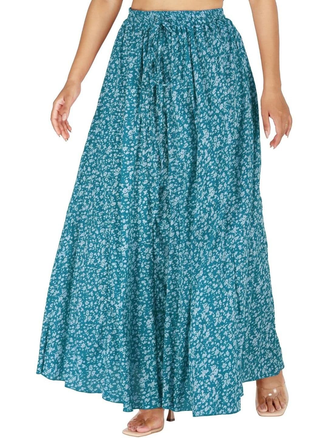 Sttoffa Women Blue Pure Cotton Printed Flare Skirt - view 1