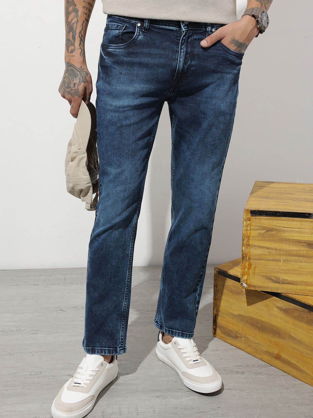 The Roadster Life Co. Men Slim Fit Heavy Fade Stretchable Jeans - view 1
