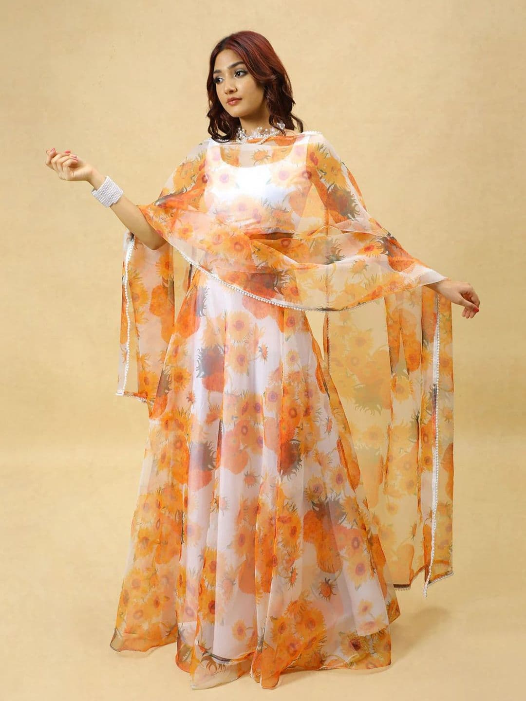 LIPS CROWN Printed Semi-Stitched Lehenga With Choli & Dupatta - view 1