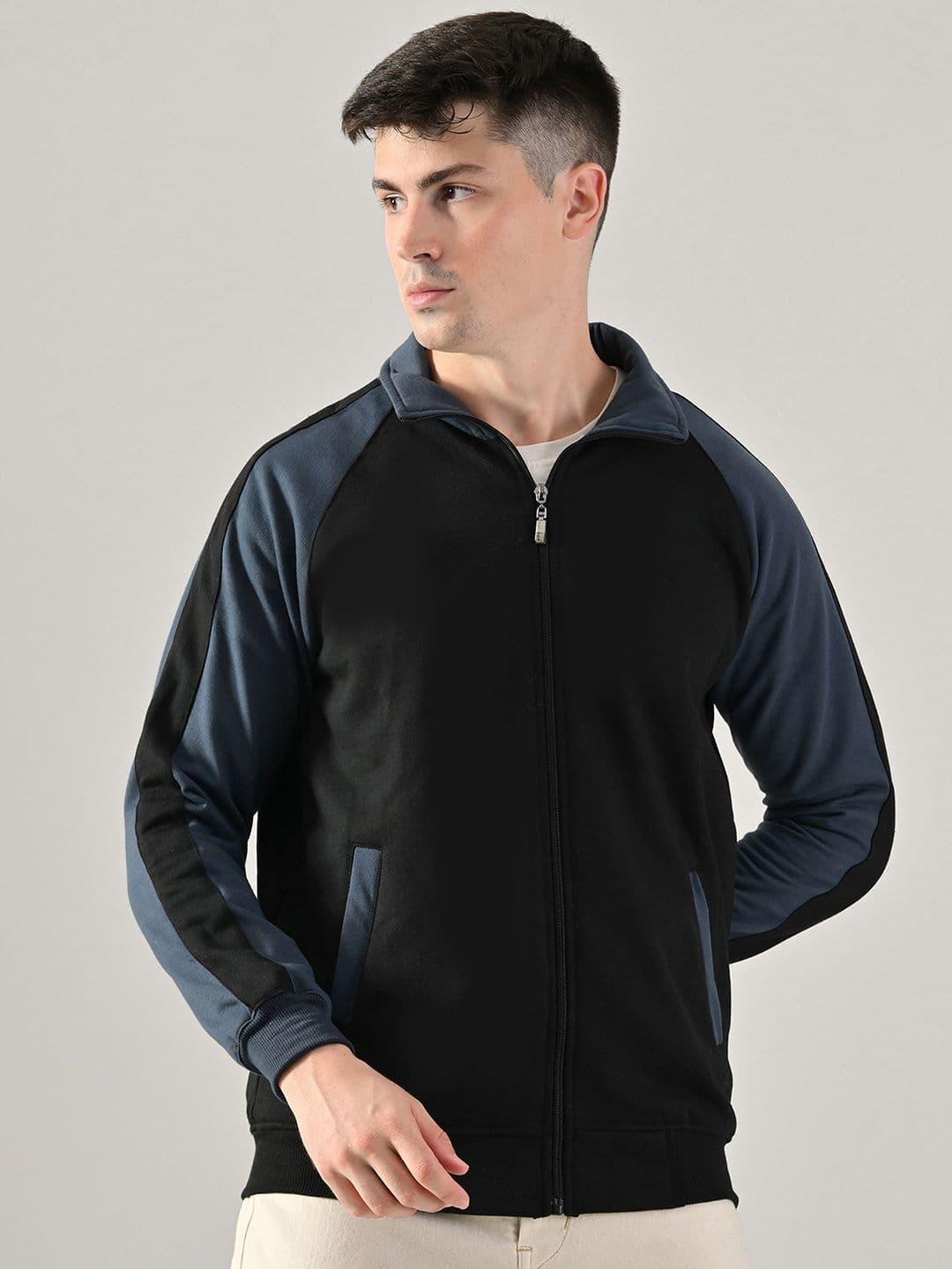 BAESD Fleece Stand Collar Lightweight Open Front Jacket With Embroidered - view 1