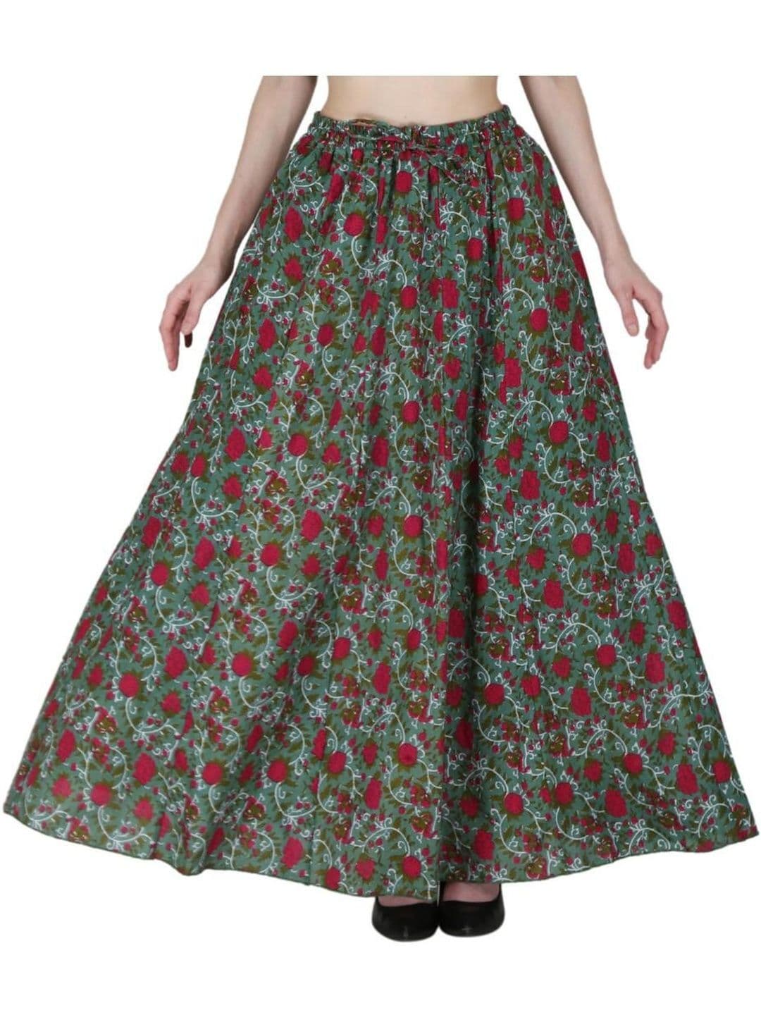 Sttoffa Women Green Cotton Drawstring Skirts - view 1