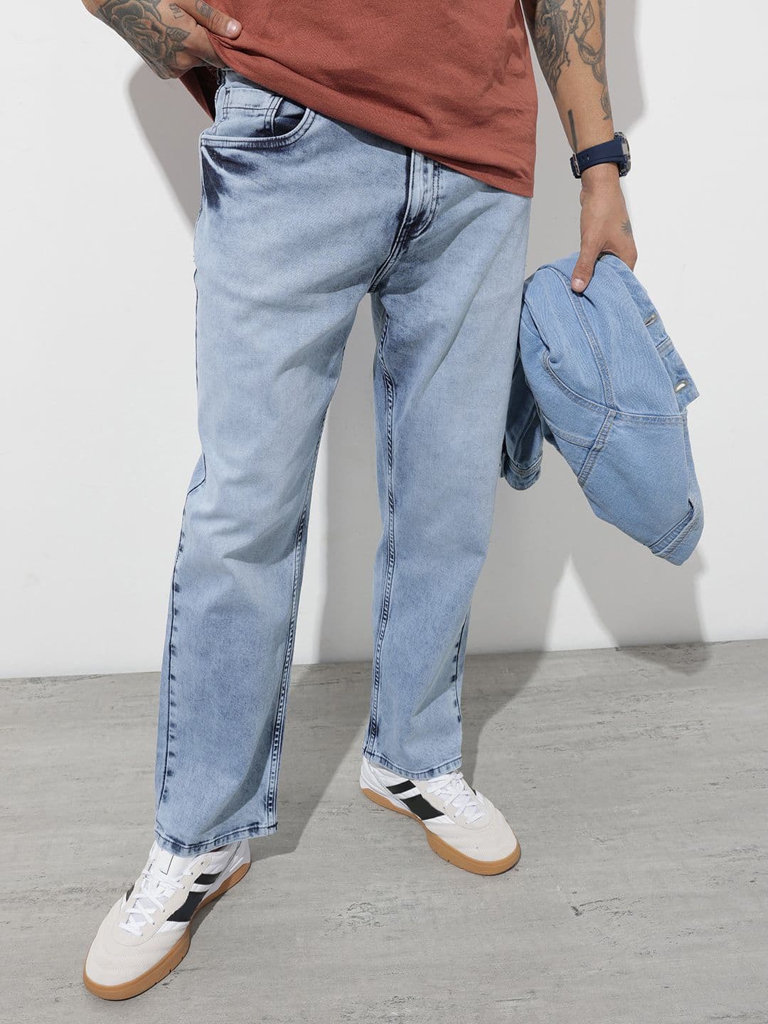 The Roadster Life Co. Men Straight Fit Heavy Fade Stretchable Jeans - view 1